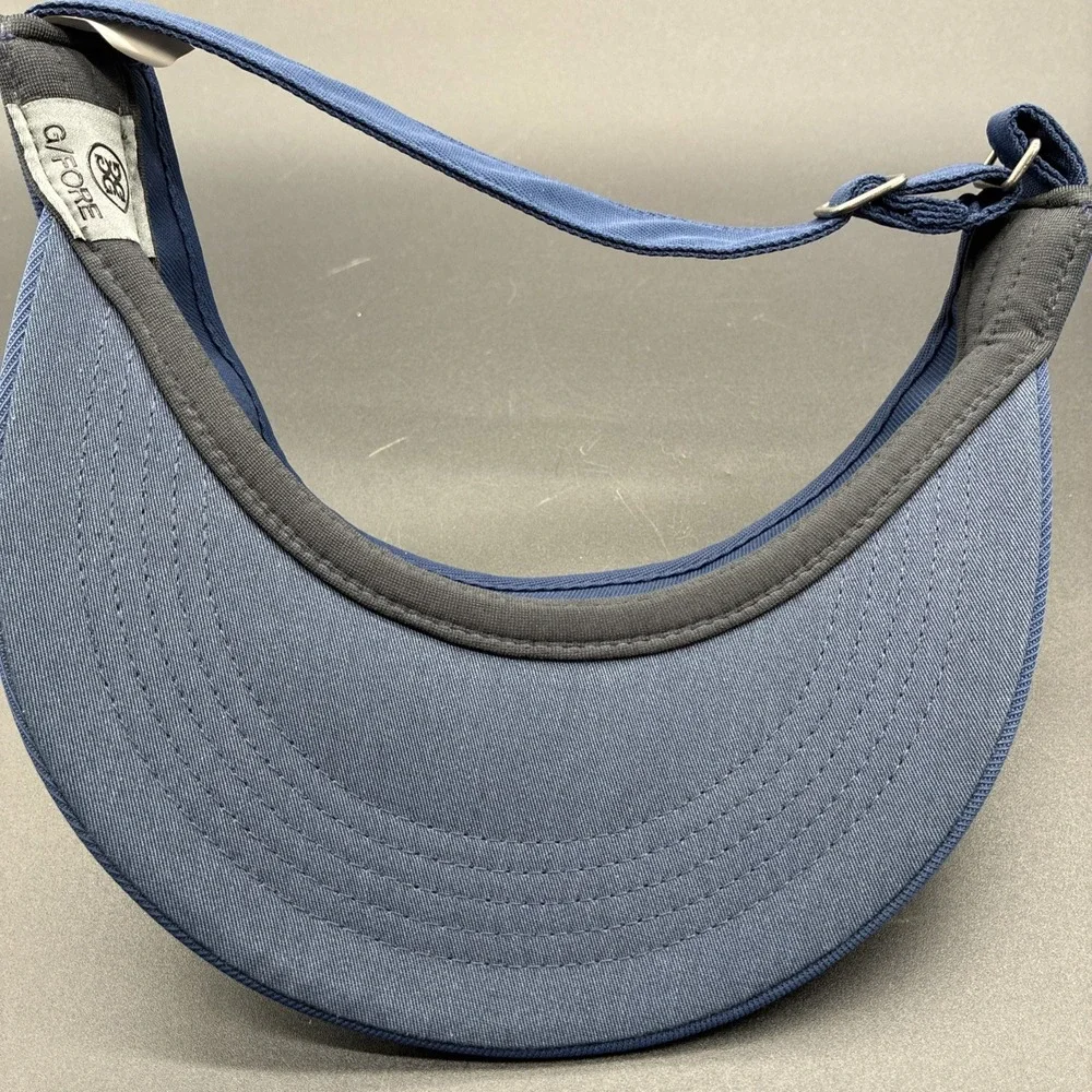 G/FORE Golf Visor Navy Blue Circle G's Logo Red White Adjustable Hat Performance
